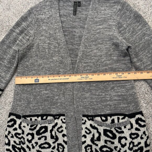 Allie & Rob Cardigan Sweater Womens Large Leopard Print Open Front Cozy Grandma - Picture 5 of 10